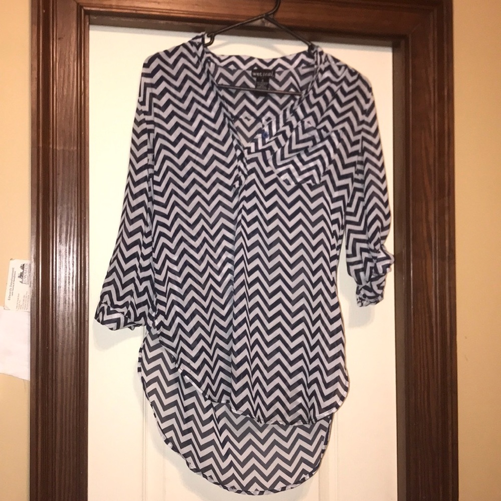 Wet Seal blue and white blouse
